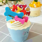 Dog Treat Molds Dog Bone Silicone Molds with Scraper, Dog Biscuit mold for Baking and Freezing(1 PCS bone)