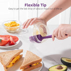U-Taste Small Mini Silicone Spatula: 9×2inch 600ºF Heat-Resistant Food-Grade Jar Scraper for Kitchen Use, Non-Stick Seamless Flexible Baking Utensil for Mixing, Scraping Jam in Bowl or Cup (Purple)