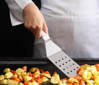 New Star Foodservice 36176 Plastic Handle Flexible Grill Turner/Spatula, 14.5-Inch, Perforated, White