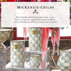 MACKENZIE-CHILDS Enamel Everyday Bowl, Serving Bowl for Entertaining, Medium, Gray-and-White Sterling Check, Set of 1