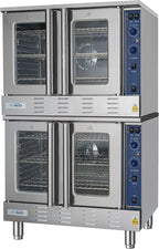 KoolMore 38 in. Full-Size Double Commercial Liquid Propane Convection Oven 108,000 BTU With Stacking And Casters in Stainless-Steel (KM-DCCO54-LPC)