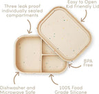 Ullabelle Leak Proof Bento Box Food-Grade Silicone Bento, BPA, Phthalate, Lead, & PVC Free - Bento Lunch Box for Daycare, Kids, & Adults - Leak Resistant Sets With Lids Snack Box Container (Grey)