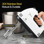 Hand Mixer Electric Handheld – 7 Speed Ultra Power Electric Mixer Handheld (White-Black)