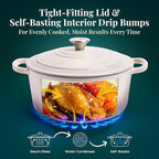 Larder & Vine Enameled Cast Iron 5.7 qt Dutch Oven Pot with Lid | Dutch Oven | Compatible on All Cooktops & Oven Safe to 500° F | Great for Sourdough Bread | Stone