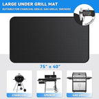 Large 75 x 40 inch Under Grill Mats for Outdoor Grill, Double-Sided Fireproof Deck Patio Protector Mat, Waterproof Oil-Proof BBQ Floor Pad Indoor Fire Pit Fireplace Mat