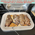 FG551 Upgraded Ceramic Griddle Pan for Ninja Foodi FG551/DG551 Smart XL 6-in-1 Grill Accessories, Non-Stick Flat Top Griddle Plate for Ninja Foodi DG551 Parts, 100 PCS Parchment Perforated Paper