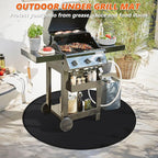 30" Round Fire Pit Mat for Solo Stove Bonfire/Under Grill Mat for Outdoor Grill Fireproof Waterproof Oil-Proof, 4 Layers Fireplace Mat BBQ Mat Portable Solo Stove Mat for Deck Patio Grass Smoker