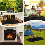 48 X 30 Inch Under Grill Mats for Outdoor Grill, Double-Sided Fireproof/Waterproof/Oil-Proof Grill Pad, BBQ Matt for Under Grill, Indoor Fireplace/Fire Pit Mat, Deck and Patio Protector Mat