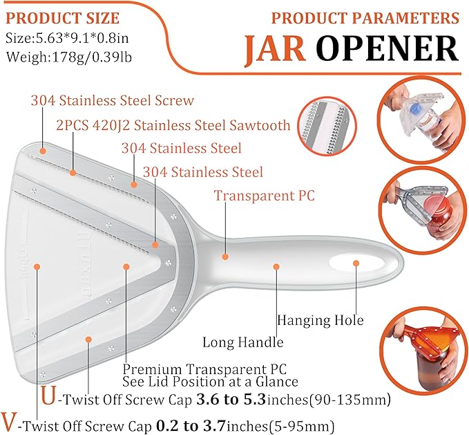 Jar Opener for Weak Hand & Seniors with Arthritis,Easy Twist Off Bottle Caps,Patent | Unique Kitchen Gadgets, Christmas Gifts for Elderly/Women/Men (Blue)
