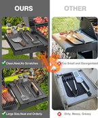 Silicone Griddle Tools Mat for Blackstone - Large Silicone Spatula Mat with Drip Pad - Griddle Mats BBQ Grill Accessories - Side Shelf Mats Grill Pad for Blackstone Griddles Accessories（Gray）