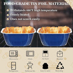 30PCS 7.8OZ Mini Cake Pans with Lids - Individual Cupcake Containers for Birthday Party, Navy Blue