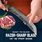 Purple Dragon Slicing Carving Knife – 8.86" Brisket Knife Razor Sharp Japanese Breaking Knives for Meat Cutting - Full Tang Design with Ergonomic Handle - Christmas Gift for Men and Women