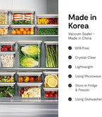VAKUEN Premium Airtight Food Storage Container. Special Edition Mercury Color 8P/Set. 7pcs Container and Vacuum Sealer. Patented Double Silicone Lining, 100% Leak Proof, BPA-FREE