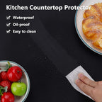 Gartful Silicone Mats for Kitchen Counter, Large Silicone Countertop Protector 25" by 17", Nonskid Heat Resistant Desk Saver Pad, Multipurpose Mat, Placemat, Black