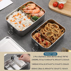304 Stainless Steel Bento Box,3 Pack Stainless Steel Containers With Lids 2400/1400/850ml,Leak-Proof & Stackable Metal Lunch Box Food Storage Containers for Work Work,Picnic