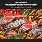 INKBIRD WiFi Wireless Meat Thermometer with 360°Readable LCD Standalone Base，4 Probes Digital Food Meat Thermometer with Remote Control for BBQ, Grill, Oven, Smoker, Rotisserie, Kitchen