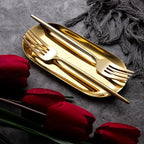 LIYH 102 Pcs Gold Plastic Silverware Disposable, Plastic Gold Utensils Heavyduty - Disposable Cutlery Includes Knives Forks and Spoons for Party, Birthday,Wedding Events