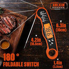 Meat Thermometer Digital - Fast Instant Read Thermometer for Cooking, Grilling, Candy Making, IP67 Waterproof with Backlight,Christmas Stocking Stuffers Gifts for Men, Dad, Husband - Orange