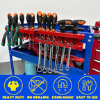 ULIBERMAGNET Magnetic Screwdriver Holder,Magnetic Wrench Holder,Heavy Duty Red Metal Hand Tool Storage Organizer,Set of 2 Magnetic Mount Tool Holder for Garage,Workbench,Tool Cart,PegBoard