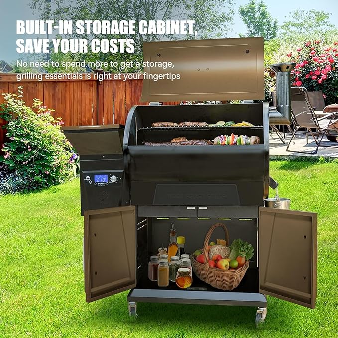 Z GRILLS 2025 Electric Pellet Grill & Smoker, 700 sq in Cooking Area, Dual-Wall Insulation, PID V2.1 Controller, Meat Probes, Easy Hopper Clean-out, Includes Grill Cover, 8 in 1 Outdoor BBQ, 700D6