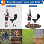 Anze Round Under Grill Mat for Outdoor Grill, 39 Inch Anti-Slip BBQ Floor Mats, Easy to Clean Reusable Fireproof Grill Pad, Oil-Proof Waterproof Protector for Deck Fireplace Pit Mat Brown