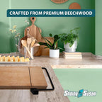 SlidingSusan Cheese Cutting Board - 11” Beech Wood with Black Stainless Steel Slicer - Charcuterie Block for Hard & Soft Cheeses, Butter, Meat – Heavy Duty Handheld Kitchen Tool