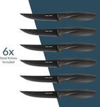 Home Hero Kitchen Knife Set - High Carbon Stainless Steel Blades & Built-In Sharpener - Ergonomic Handles & Cutlery Block Storage - Precision Cooking Prep with Chef Knife - 20 Pc, Black