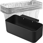 Grill Grease Catcher for Blackstone Griddle with 10 Pack Grease Cup Liners Aluminum Foil Tray Pan Drip Tray Pan for 17, 22, 28 & 36 inches Griddle (Short Hook)