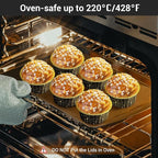 EUSOAR Disposable Ramekins with Lids, 400pcs 5oz Aluminum Foil Cupcake Liners Ramekins Cups for Baking, Dessert Cups Aluminum Cheesecake Pan Creme Brulee Baking Cups for Oven-Black Meteor Shower