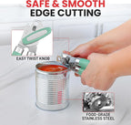 Zulay Kitchen Heavy Duty Stainless Steel Can Opener – Manual Can & Bottle Opener with Sharp Cutting Wheel & Soft Grip Handles – Ergonomic, Easy to Use Turn Knob - Mint