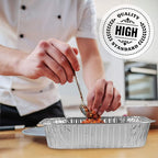 PLASTICPRO Disposable 8'' X 8'' X 2'' Inch Square Aluminum Tin Foil Baking Pans Bakeware - Cookware Perfect for Baking Cakes, Breads, Brownies, Bread, Meatloaf, Lasagna, Pack of 50