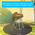 DocSafe 36" Round Under Grill Mat,4 Layers Fire Pit Mat,Fireproof Mat Protector for Deck,Patio,Grass,Outdoor Charcoal,Smokers,BBQ,Reusable Oil-Proof and Waterproof Indoor Fireplace Pad,Easy to Clean