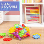 Clear Plastic Organizer Bins with Handles for Home Organization. Storage Containers for Organizing Fridge, Freezer, Cabinet. Pantry, Great for Kitchen, Garage, Laundry Room. 10"x8"x5"