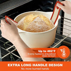 Silicone Bread Sling for Dutch Oven Liner, 2 Pack Non-Stick, Easy Clean Reusable Silicone Baking Mat with Long Handles, Easy to Transfer Sourdough Bread, Red