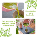 Matcha Whisk Set- Matcha Set includes Matcha Whisk and Bowl with Spout, Sifter, Holder and Scoop- The Perfect Bamboo Whisk for Matcha Tea (Rose Pink)