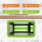 Spring Chef Professional Green 10" Stainless Steel Parmesan Cheese Grater with Handle, 4 Sided Handheld Box Grater, Kitchen Carrot Shredder for Potato, Cheese, Ginger, Vegetables