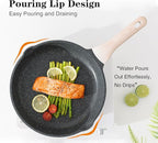 Kordisen Frying Pans Nonstick with Lid, 12.5 Inch Large Skillet with Lid, Induction Cooking Pan, Stay-Cool Handle, Compatible with All Stovetops, PFOA Free