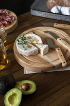 PICNIC TIME Star Wars Circo Cheese Board & Knife Set, Charcuterie Board Gift with 4 Stainless Steel Tools, Wooden Cutting Board for Cheese, Meat & Crackers, Housewarming (Parawood)