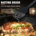 Walfos Silicone Basting Pastry Brush, Heat Resistant Small Basting Brush Set, Strong Steel Core and One-Pieces Design, Perfect for BBQ Kitchen Cooking, Desserts, BPA Free, 2 Pcs