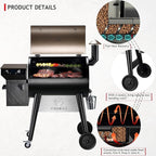 Z GRILLS Upgrade 8 in 1 Wood Pellet Grill & Smoker for Outdoor Cooking, BBQ Grill with PID 2.1 Controller, LCD Screen, 697 sq, Meat Probes, Rain Cover