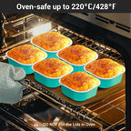 EUSOAR Aluminum Foil Baking Cups With Lids, 10oz 100pcs Disposable Ramekins, Muffin Cups for Baking, Square Cupcake Pans, Mini Cake Loaf Bread Pans for Party Favor Birthday