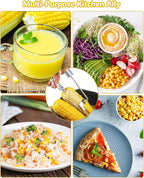 Corn Cob Stripper Kit, Corn Peeler for Corn on the Cob Stainless Steel Corn Stripping Non-Slip Corn Grip Fork Fast and Safe, Suitable for Home Kitchens, Restaurant Chefs, Outdoor Dining Enthusiasts