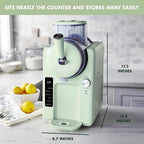 GreenPan Frost Ice Cream Machine & Frozen Drink Maker, Soft Serve, Slushie, Sorbet, Milkshakes & Cocktails, No Freezer Needed, 7 Textures, Quiet & Rapid, Easy Clean, Family Size, Pistachio Sage