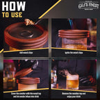Whiskey Smoker Kit | Cocktail Smoker Kit| Bourbon Smoker Kit| Old Fashioned Smoker Kit with Quad Flame Torch, 6 Wood Chips & Wooden Box for Smoking Drinks| Whiskey Gift for Men (No Butane Incl.)