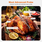 Dual Probes Meat Thermometer, Smart Digital Magnetic Standalone Base, Bluetooth Wireless Meat Thermometer Remote Tracking and Real-Time Readings, iOS and Android, for Grill, BBQ, Smoker