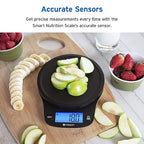 Etekcity Nutrition Smart Food Kitchen Scale, Digital Ounces and Grams for Cooking, Baking, Meal Prep, Dieting, and Weight Loss, 11 Pounds-Bluetooth, Black