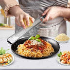 Premium Lemon Zester Grater,Kitchen Tool for Parmesan Cheese, Lemon, Ginger, Garlic, Nutmeg, Chocolate, Vegetables, Fruits,Sharp Stainless Steel Blade,Dishwasher Safe (Black+Yellow)