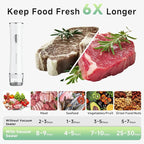 Compact Vacuum Sealer for Food (Vacuum Sealer Machine + 30 Reusable Vacuum Bags), Powerful Handheld Vacuum Sealer Machine, Seal Food 6X Fresh Longer, Portable & Wireless, Easy-Clean