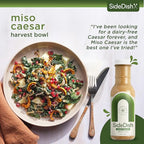 SideDish Miso Caesar Dressing (Pack of 3) – Seed Oil Free Salad Dressing Made w/Avocado Oil – Refined Sugar Free, Dairy & Gluten Free Dip & Marinade – Paleo Honey Mustard Dressing for Dips, Sauces