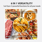 TOSHIBA 6-in-1 Inverter Countertop Microwave Oven Healthy Air Fryer Combo, MASTER Series, Air Fryer, Broil, Convection, Speedy Combi, Even Defrost, Sound On/Off 27 Auto Menu Stainless Steel
